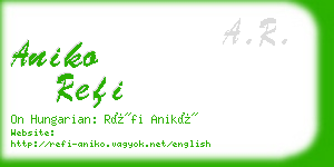 aniko refi business card